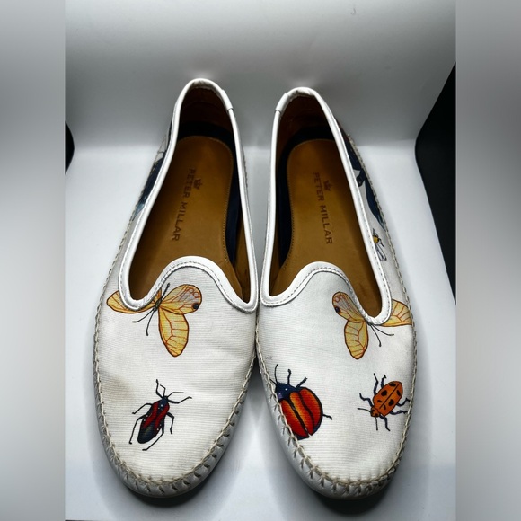 Peter Millar Signature Insetti Venetian Loafers Ivory Drivers Womens Size 9 - Picture 5 of 11